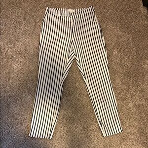 H&M Black and White Striped Dress Pants